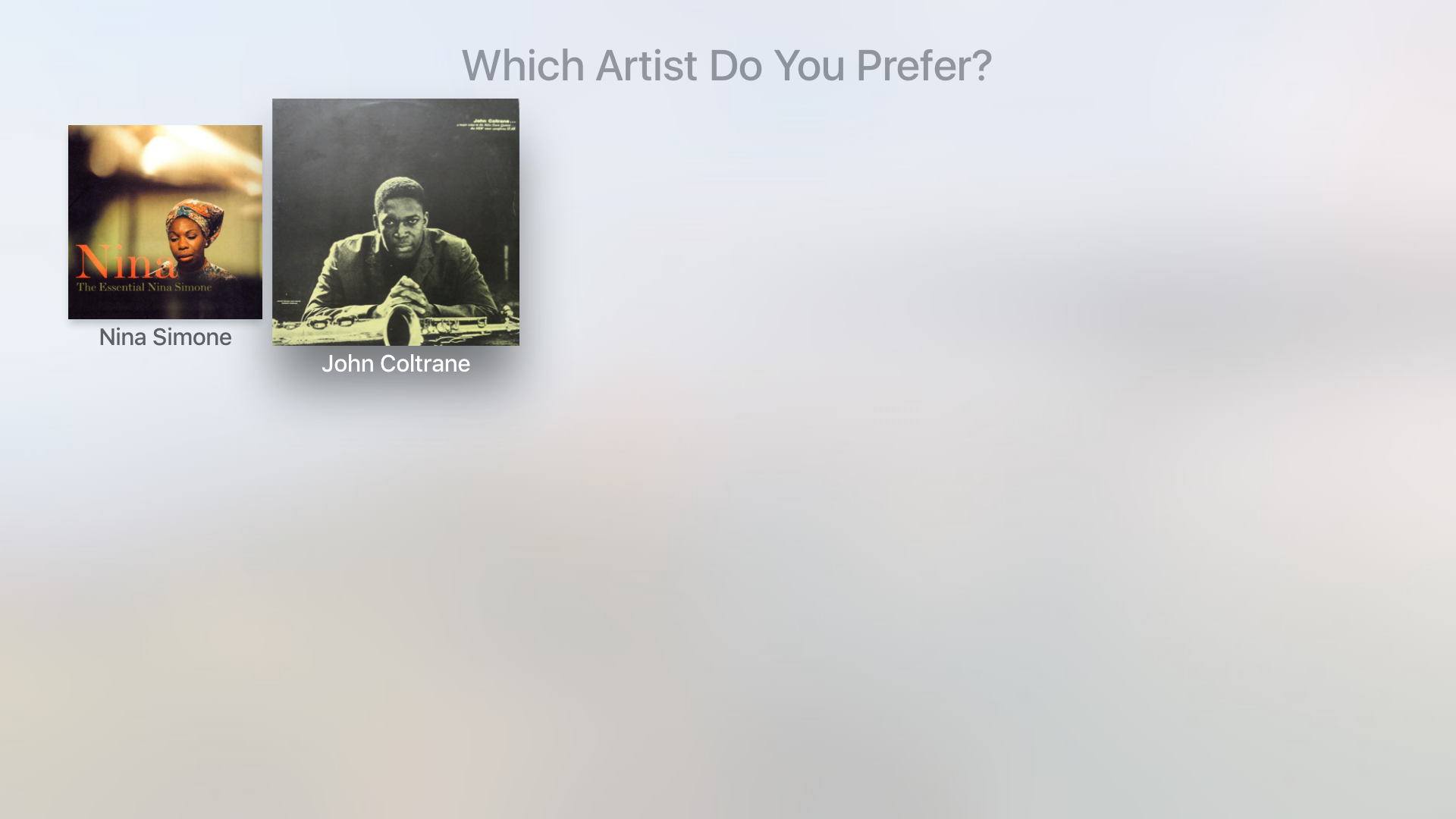 你更喜欢哪个艺术家？